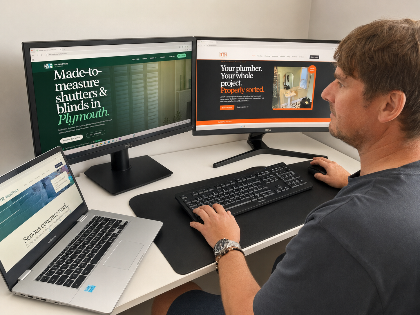 Keith Hadley with websites created by Sorted Web Design